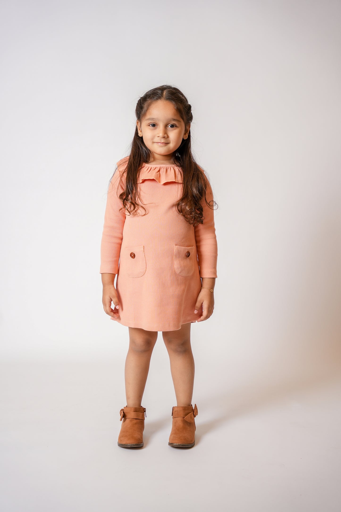 Neck Flare Pocket Dress