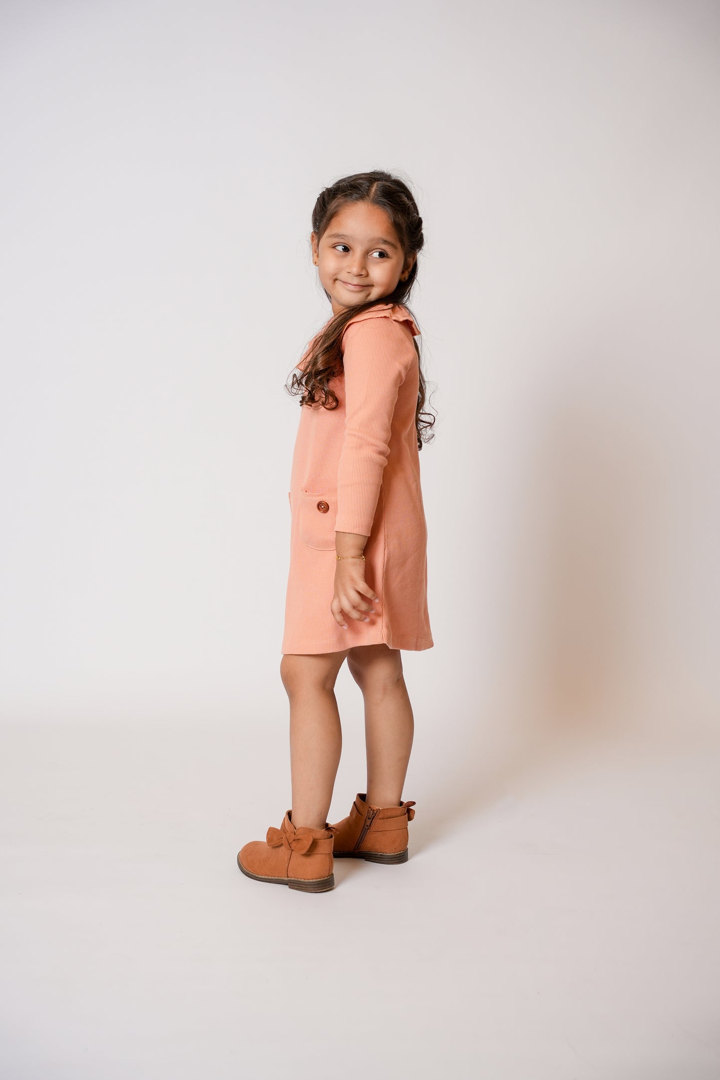 Neck Flare Pocket Dress