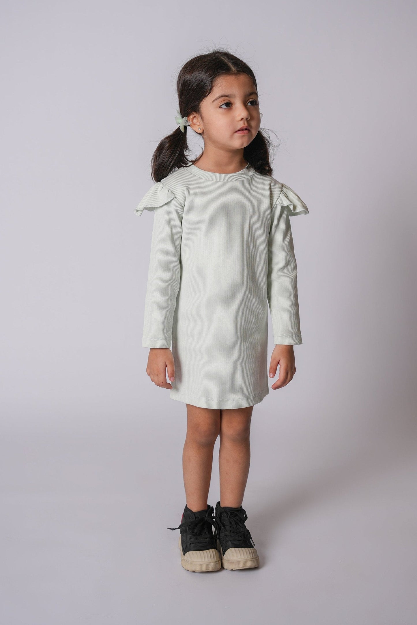 Straight Ruffle Sleeve Dress