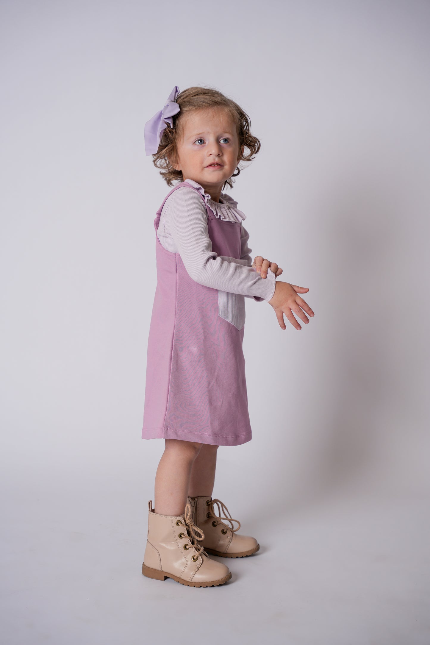 Rib Pocket OverAll Dress with bodySuit