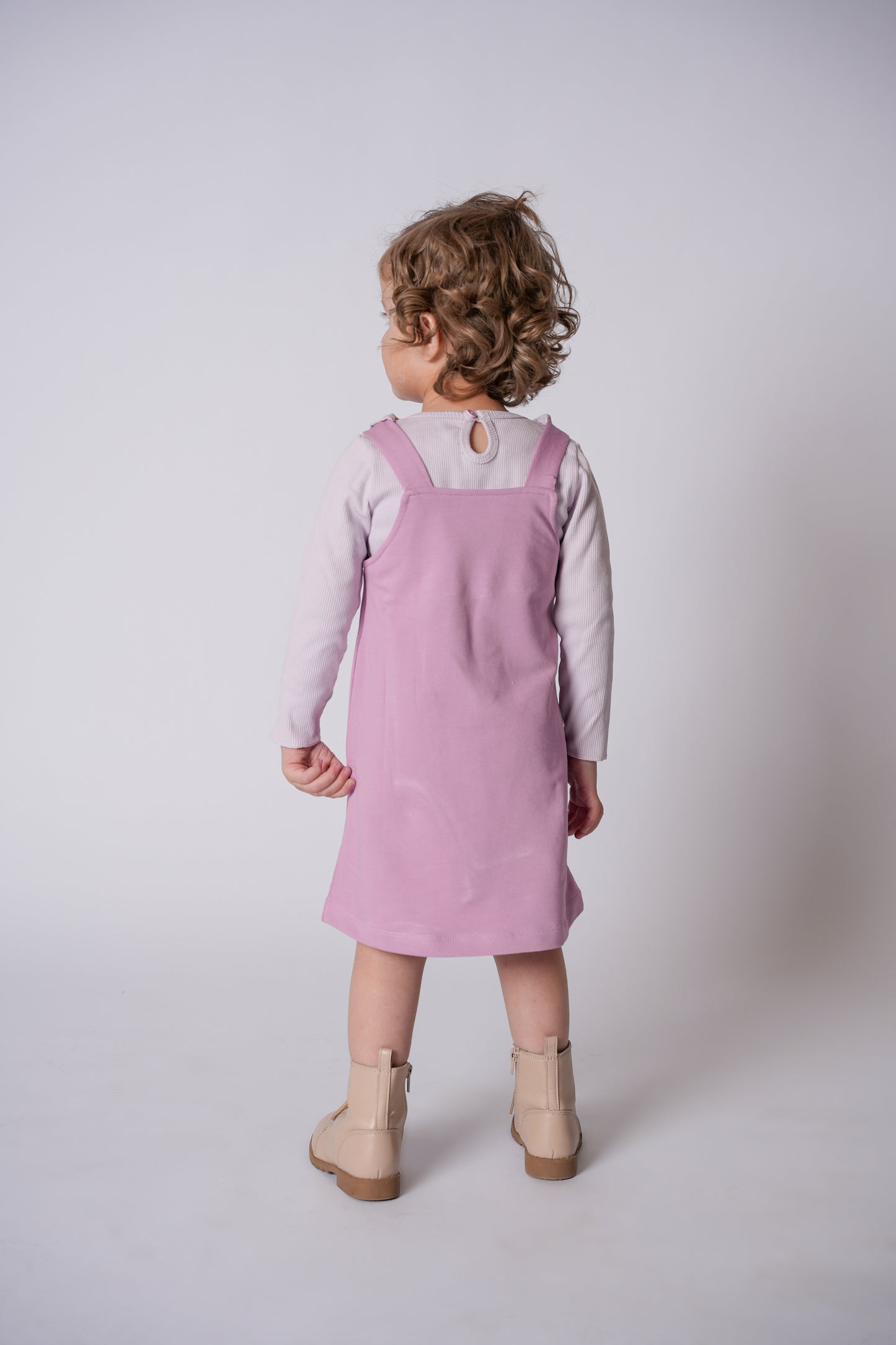 Rib Pocket OverAll Dress with bodySuit