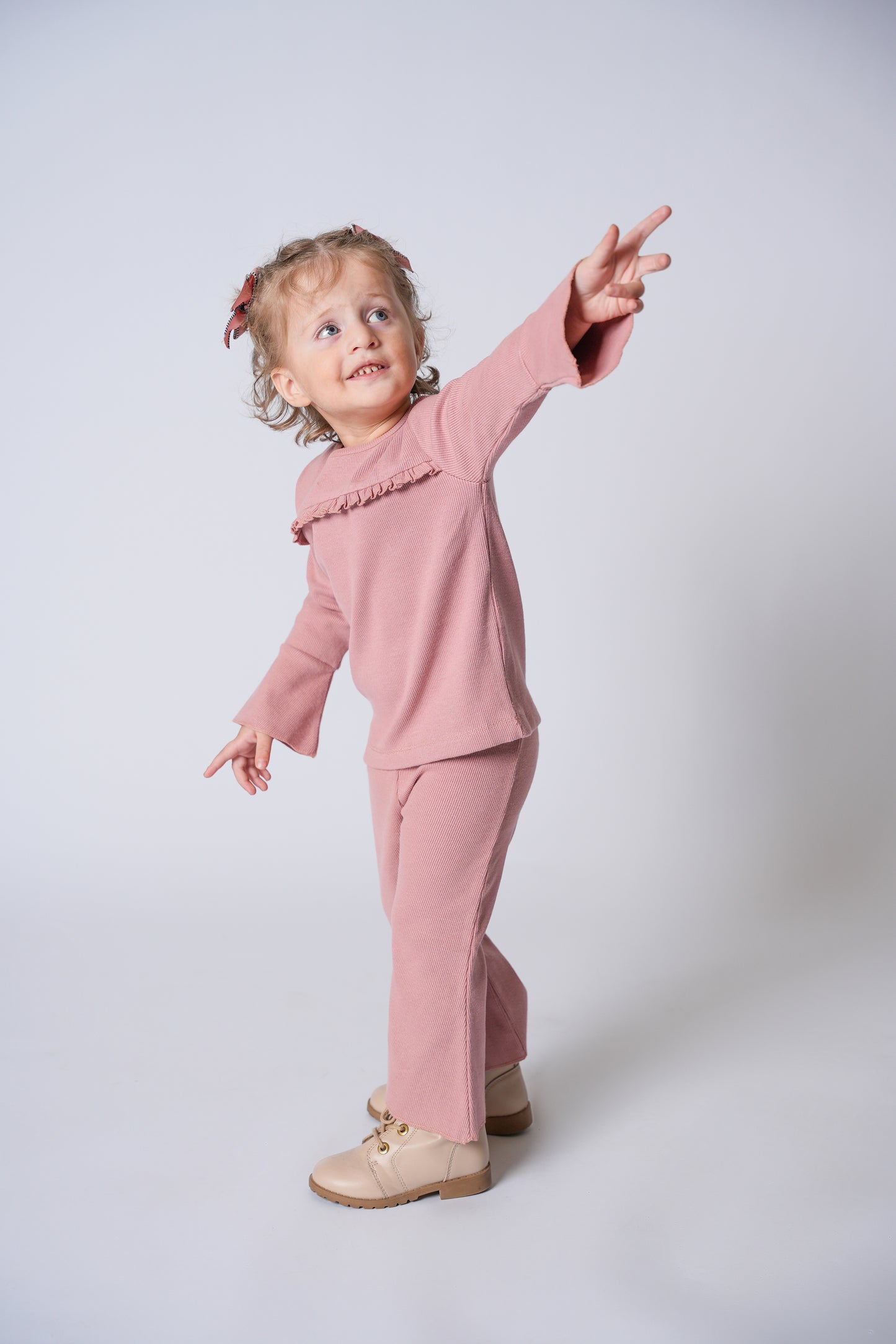 Front Ruffle Rib Co-Ord Set