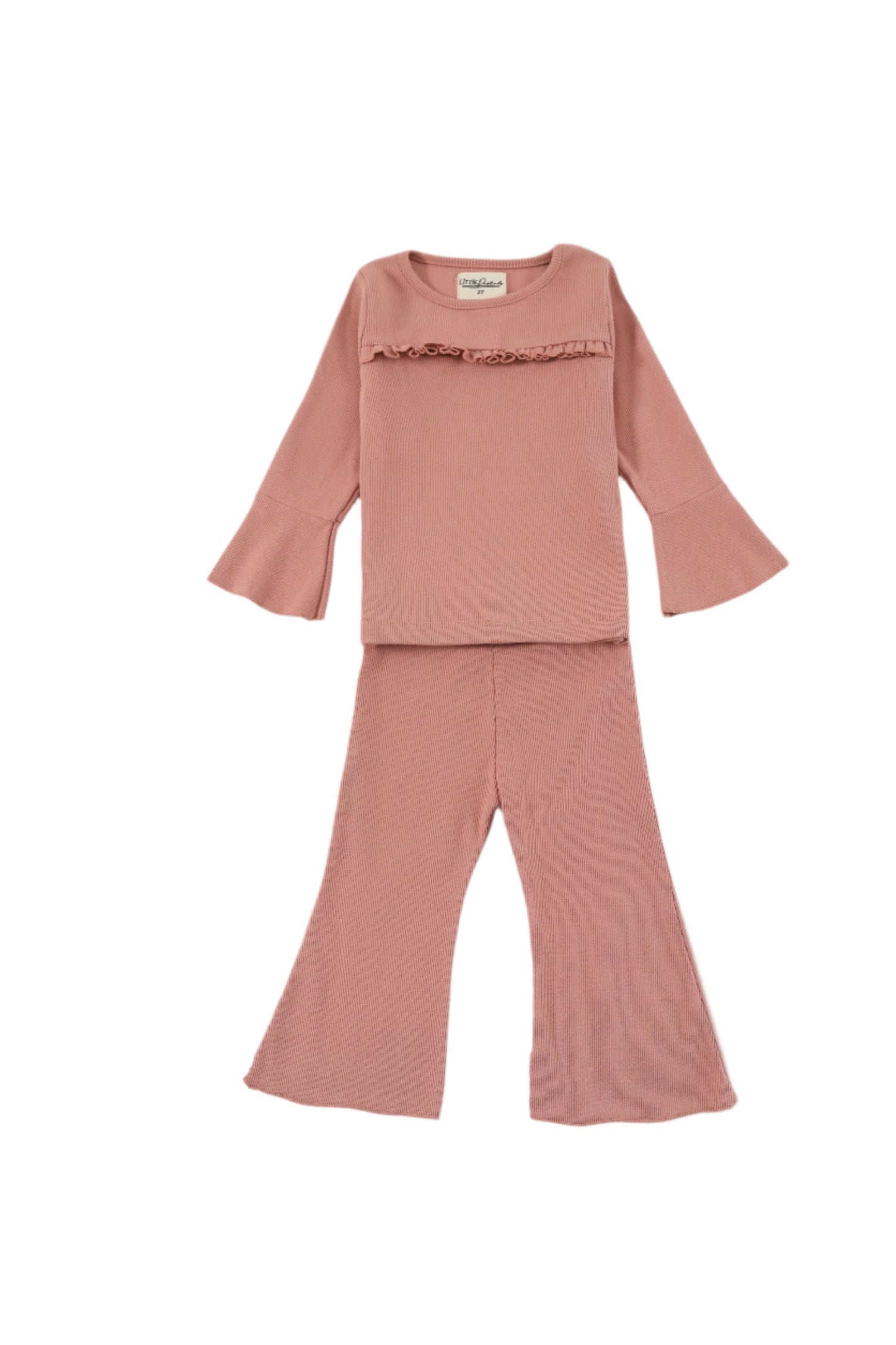 Front Ruffle Rib Co-Ord Set
