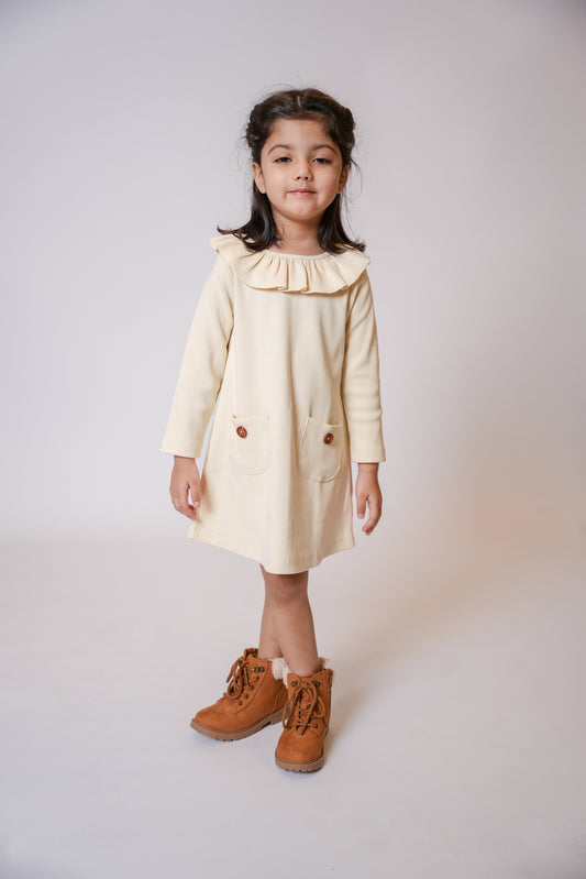 Neck Flare Pocket Dress