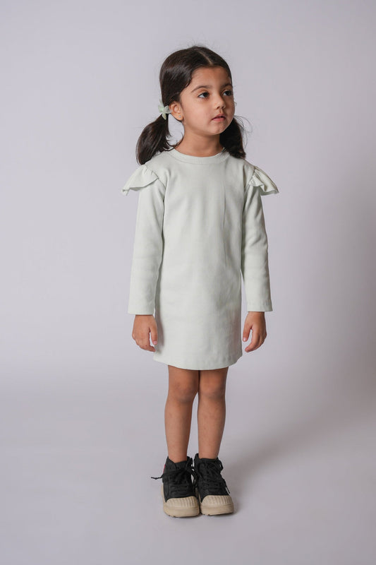 Straight Ruffle Sleeve Dress